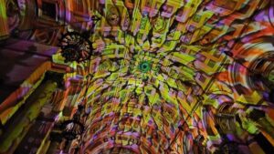 Image of immersive lights on the ceiling of the Great of St Georges Hall